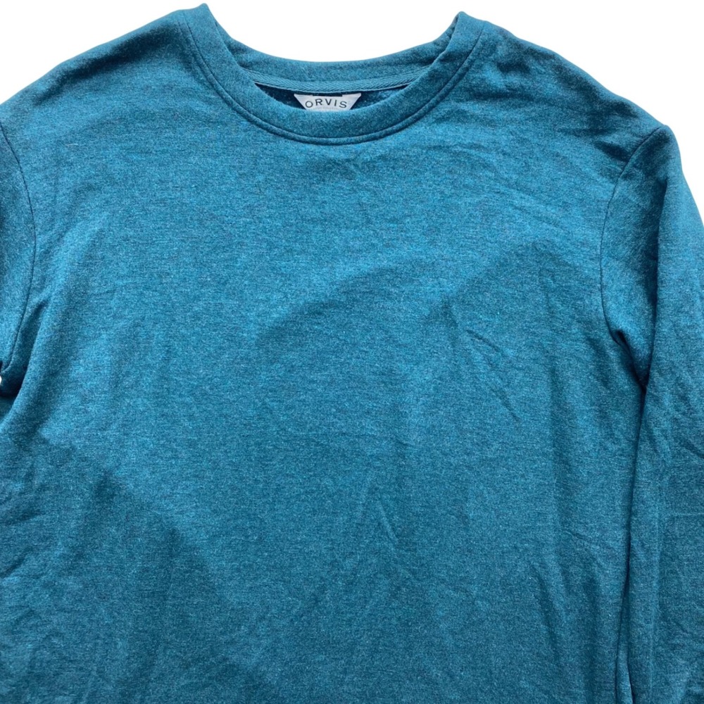 Orvis Sweatshirt Womens M Teal Heatherβ Modal Blend Crewneck Pullover 1529686